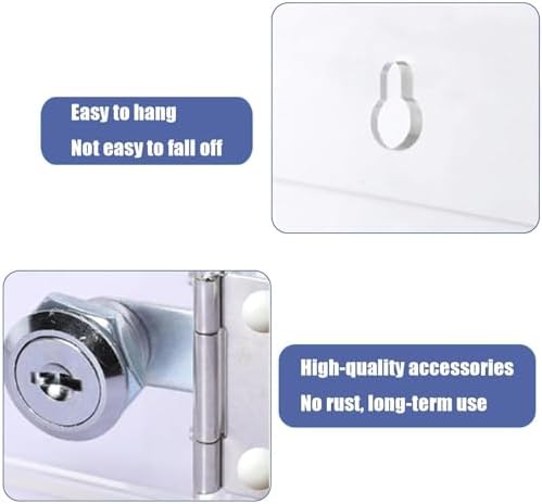 Cell Phone Locker Box with Door Locks and Keys Clear Acrylic Jail Storage Cabinet Wall Mounted,Transparent Acrylic Mobile Storage Cabinet with Locks – 15 Compartment nizer for School Office image 5