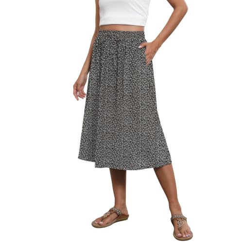 Image of Witsmile Flowy Skirt Elastic High Waist A-Line Skirt with Pockets Bohemia Cover-up for Women 2026 Trendy(S-2XL)