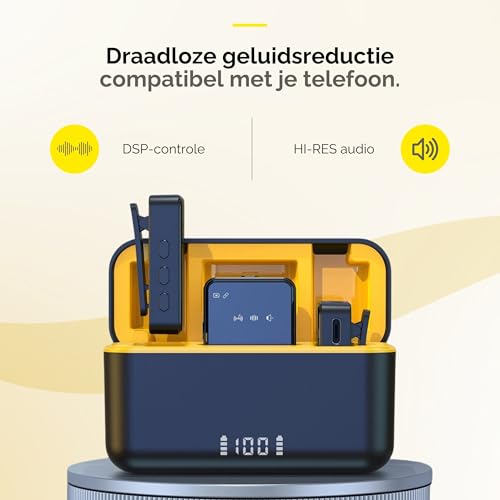 Micrófono inalámbrico de audio HiFi con componentes premium y base de carga magnética 2