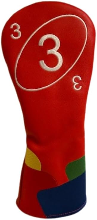 Golf Driver Headcover, Card Game Design, Yellow, Golf Accessory, Premium Embroidered Stitching, Faux Leather, Durable, Easy to Clean