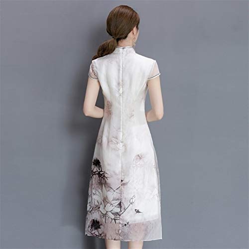 ZZYLHS Vestido Qipao moderno Cheongsam vestido chinês tradicional chinês elegante oriental Qipao rob