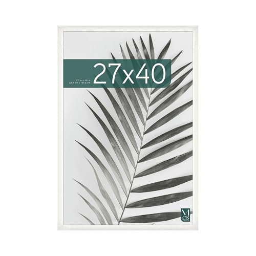 MCS Studio Gallery Movie Poster Frame 27x40 White Woodgrain, Vertical & Horizontal Wall Hanging Large Picture Frame for Photos, Artwork & Custom Posters (1-Pack)