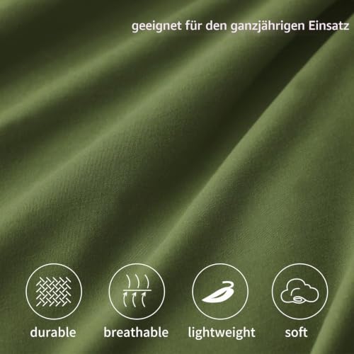 RUIKASI Spannbettlaken 160x200cm Olivgrün Bettlaken - Oeko Tex Spannbetttuch 160x200 Bettbezug… – Ansicht 6
