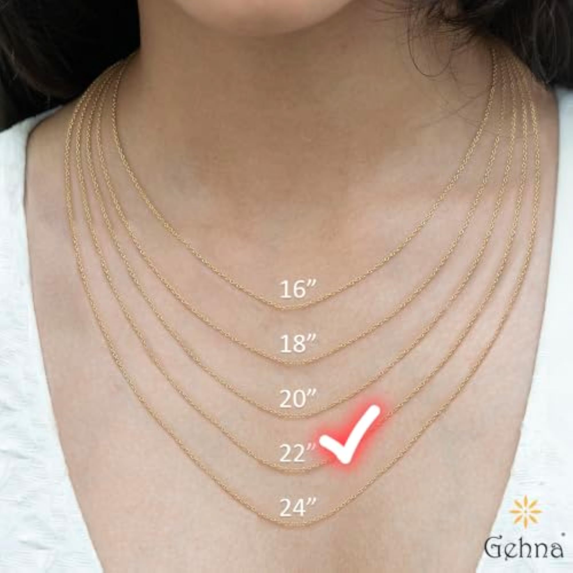 Gold Plated Brass Long Chain Necklace for Women