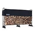 Champion Power Equipment 201164 96-Inch Firewood Heavy Duty Wood Log Rack, Weather Resistant Cover Included