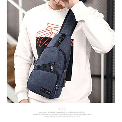 gazechimp Homens Da Moda Sling Chest Bag Outdoor Travel - Azul escuro