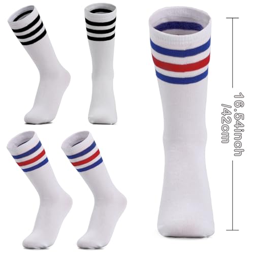 KAKU NANU Kids Toddler Soccer Socks Girls Boys Athletic Knee High Tube Socks, 2 Pack3