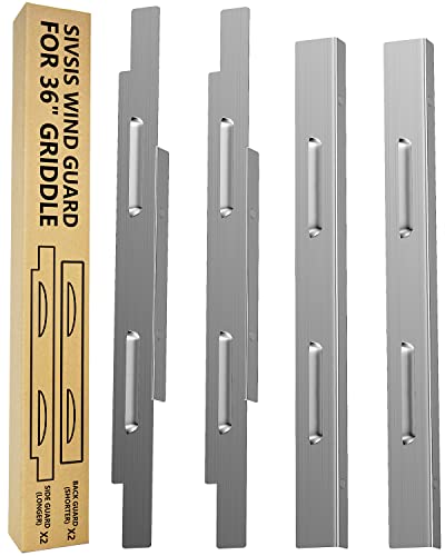 Wind Guard for Blackstone Griddle 36 Inch, Stainless Steel Magnetic Wind Screen, Compatible with Rear Grease Cup, Hood and Side Shelf, Grill Accessories for Flat Top Grill