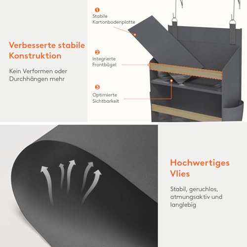 Lifewit Türorganizer Hängeorganizer, 6 Regal klar Fenster hängende Lagerung mit 4 Seitentaschen, Tür Organizer, Hängeaufbewahrung Benutzt für Bad, Schlafzimmer, Wohnheim, Grau,157 cm(H), 1 Pack