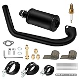 HIAORS Racing Exhaust Pipe Muffler Main Jet Kit for Predator 212cc 196cc 224cc 6.5hp Coleman CT200U BT200X CT200U-EX Mini Bike KT196 Go Kart Baja Warrior MB165 MB200 Performance Parts with Heat Shield