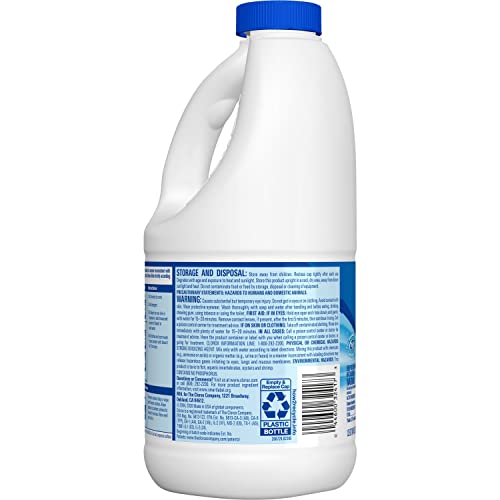 Clorox Splash-Less Bleach1, Disinfecting Bleach Kills 99.9% of Bacteria and Viruses, Regular 40 Fluid Ounce Bottle - Pack of 2 (Package May Vary) - Thumbnail 3