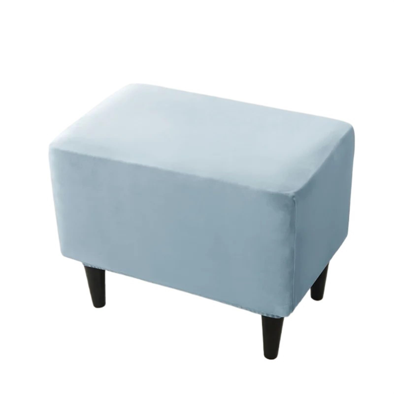 YXINAER Foot Stool Cover Velvet Elastic Ottoman Stool Cover Rectangle Bedroom(B5 Footstool Cover)