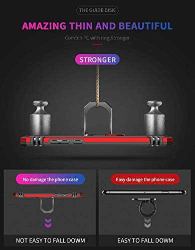 Image of Spazy Case Vivo U10 / Vivo Y17 Heavy Duty Dual Layer Hybrid Shockproof Armor Defender Case with 360 Degree Metal Rotating Finger Ring Holder Case Designed for Vivo U10 / Vivo Y17 - (Black)