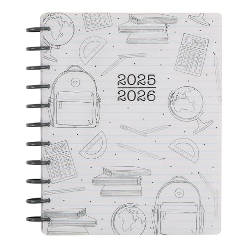 Happy Planner Disc-Bound 12-Month July 2025–June 2026 Planner with 3 Extra Months, Big Size, Teacher Layout, Here We Go Again, 7