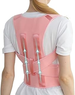 Posture Corrector for Women and Men, Adjustable Breathable Back Straightener, Upper Back Brace for Clavicle Support and Providing Pain Relief from Neck, Back & Shoulder Pink M