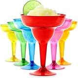 Stock Your Home Multicolor Plastic Margarita Glasses Disposable (Set of 288) Decorations for Cinco de Mayo Parties, Colorful Cocktail Cups for Tropical Party Supplies - Large 12 oz Hurricane Glasses