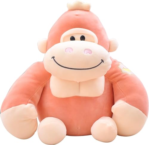 Image of A Little Swag Cute Peach Gorilla Stuffed Toys - 25 cm Animal Figure Plush Teddy Bear for Boys, Girls, Kids, Birthday Gift, Car Hanging, Home Decor