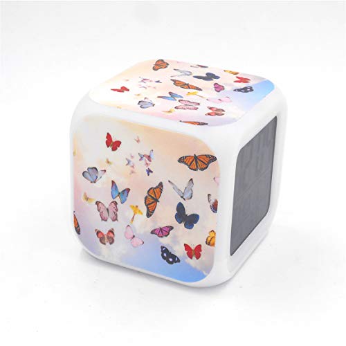 Boway 3＂Desk & Shelf Clock Butterfly Digital Alarm Clock With Led Lights Yellow Table Clock For Kids Teenagers Adults Home/Office Decor #TOP1