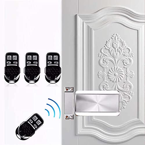 Remote Door Lock, Electronic Intelligent Door Lock Smart Wireless Deadbolt Anti-Theft Remote Control Door Lock, Zinc Alloy Stainless Steel Security Door Locks With 4 Remote Control #TOP7