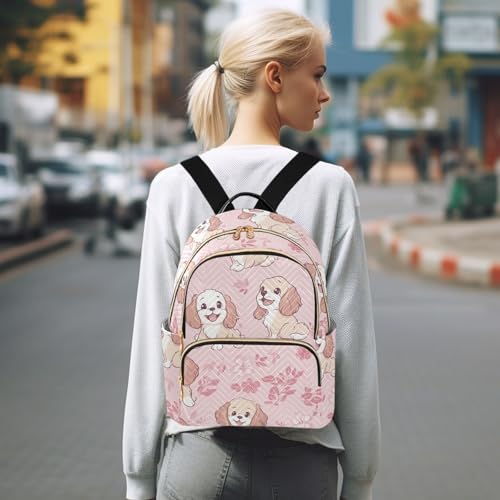 Mochila de perro rosa para la escuela y enfermeras con diseño convertible de moda 7