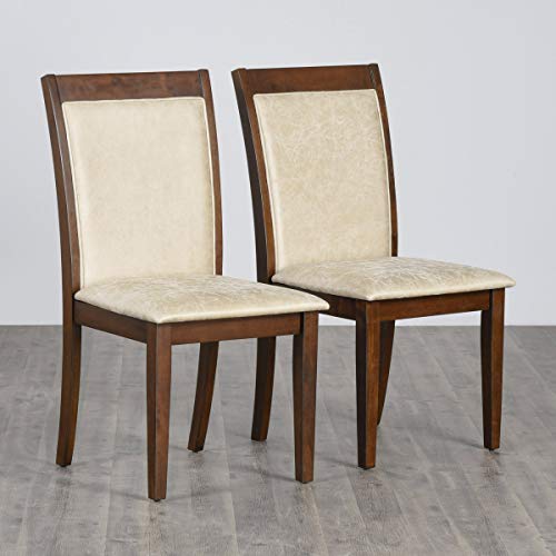 Image of Home Centre | Harmony | Solid Wood | Dining Chairs | Beige | Set of 2 | 1 Year Warranty