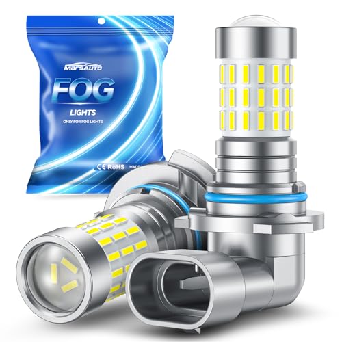 Marsauto 9006 LED Fog Light Bulbs or DRL, 10,000 Lumens 6000K White, 48 Chips Fog Lights, 9006 Led