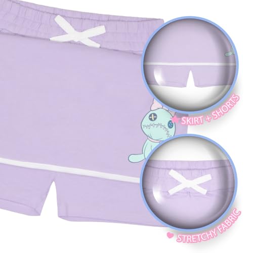 Image of Disney Princess, Lilo and Stitch, Minnie Mouse, Moana and Frozen Girls 2-Piece Sets - Short Sleeve T-Shirt and Skort for Kids