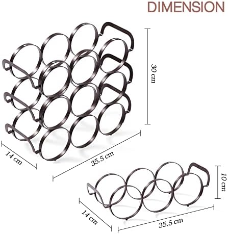 APEXCHASER 3 Tier Stackable Wine Rack, 9 Bottles Countertop Wine Storage Stand Shelf, Tabletop Free Standing Wine Organizer Holder for Home Kitchen Bar Cabinets, Bronze