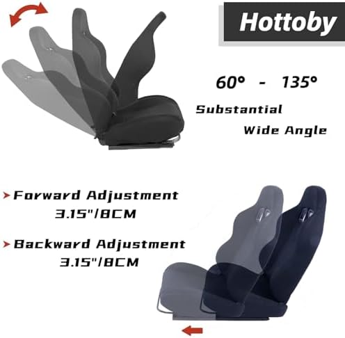 Hottoby Race Car Seat with Adjustable Slide Adapt Racing Wheel Stand Fit for Logitech G29 G920 G923,for Thrustmaster T128X T248 T458 T300RS T500RS T-GT,for Fanatec,No Racing Wheel,Shifter & Pedals - 2