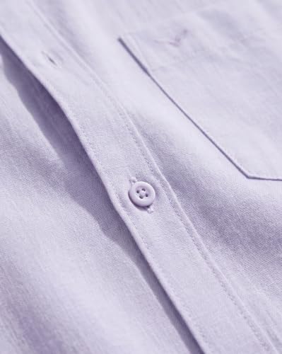 Image of Nobero Breezy Premium Linen Cotton Shirt for Men | Stylish Casual Shirts for Men | Semi Cut Collar | Box Pleat | Curved Hem | Regular Fit | Full Sleeve | S-XXXL