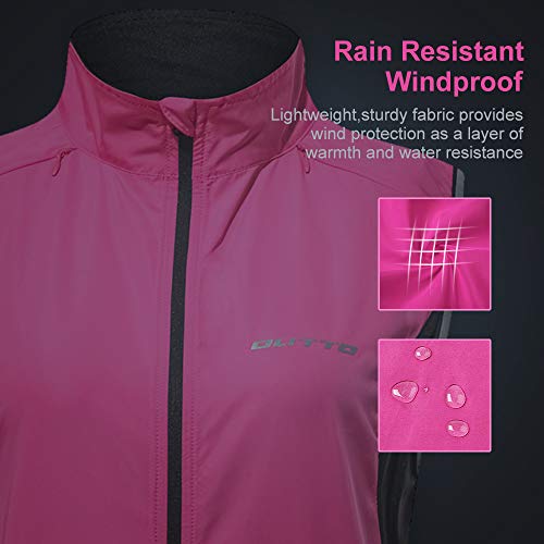Outto Women's Reflective Running Cycling Vest For Safty And Windproof(Small,Pink) #TOP3