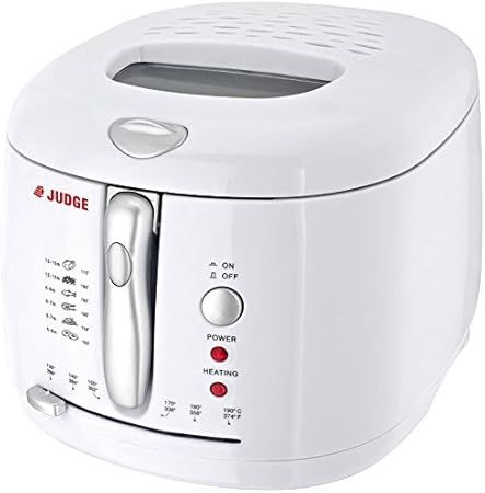 Judge Deep Fryer, Low Odour, Adjustable Thermostat (130°C - 190°C) with Non-Stick Interior, 1500W, 2.25L – 2 Year Guarantee