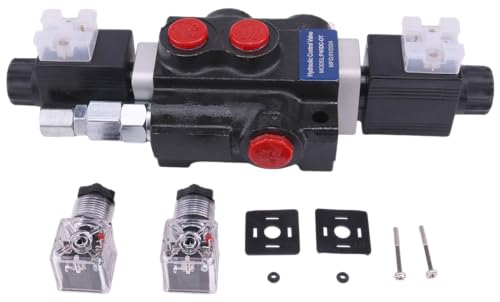 Solarhome 1 Spool Solenoid 12V DC Hydraulic Control Valve Double Acting HCV-S1x13 Compatible With Valve 13 GPM 3600 PSI