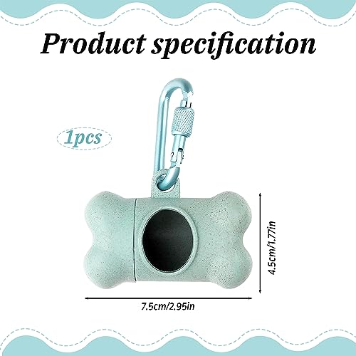 1Pcs Bone Shaped Dog Poo Bag Holder Doggy Poop Bag Dispenser Leak-Proof Key Chain Belt Collar Clip Dog Poo Pickup Bags Organizer Pet Supplies Dogs(Green, No Poo Bags) - Image 2
