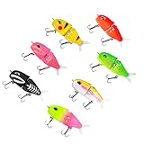 Wshxjzyay 7 Pack Mini Glide Bait, Raptor Glide Bait, Swimbait Fishing Lures for Freshwater and Saltwater, Amazing Fishing Gear Present for Family