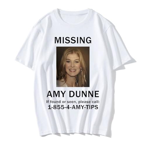 Johniel Amy Dunne Missing Poster Hip Hop Rapper Men Women T-Shirt O-Neck Short Sleeves Summer Fashion Casual Oversized Tshirt White L White XL