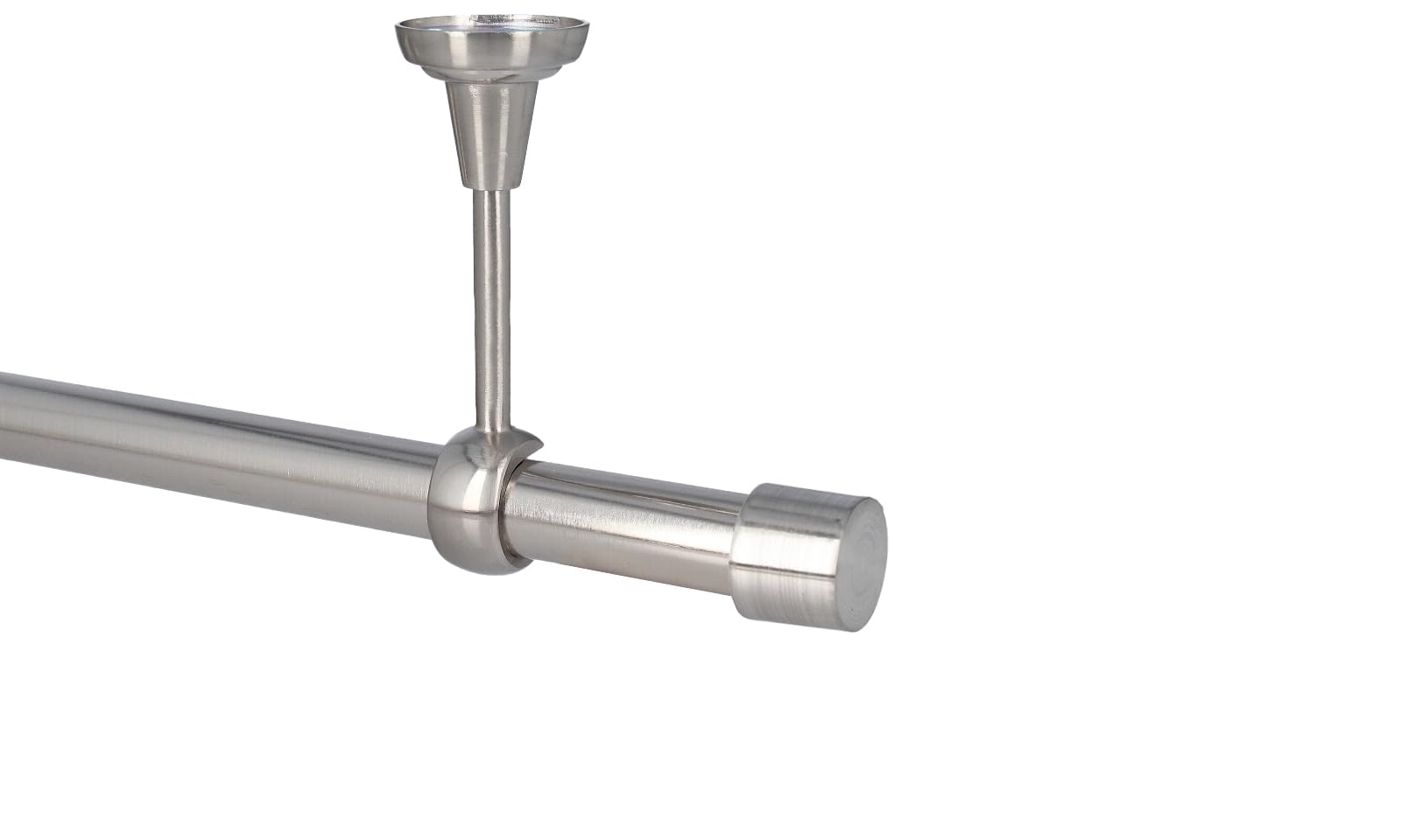 Sento Ø 25 mm Tringle à Rideaux Fixation Plafond Aspect Acier Inoxydable 320 cm Albana