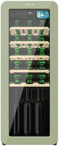 Bild 13 - Cecotec Weinkühlschrank 18 Flaschen Retro Bolero Grandsommelier Origin 18 Hit Beige. Beige mit LED-Steuerung, Temp. 5-20ºC, Kompressor, NoFrost, Holzregale, Innenbeleuchtung, Belüftung