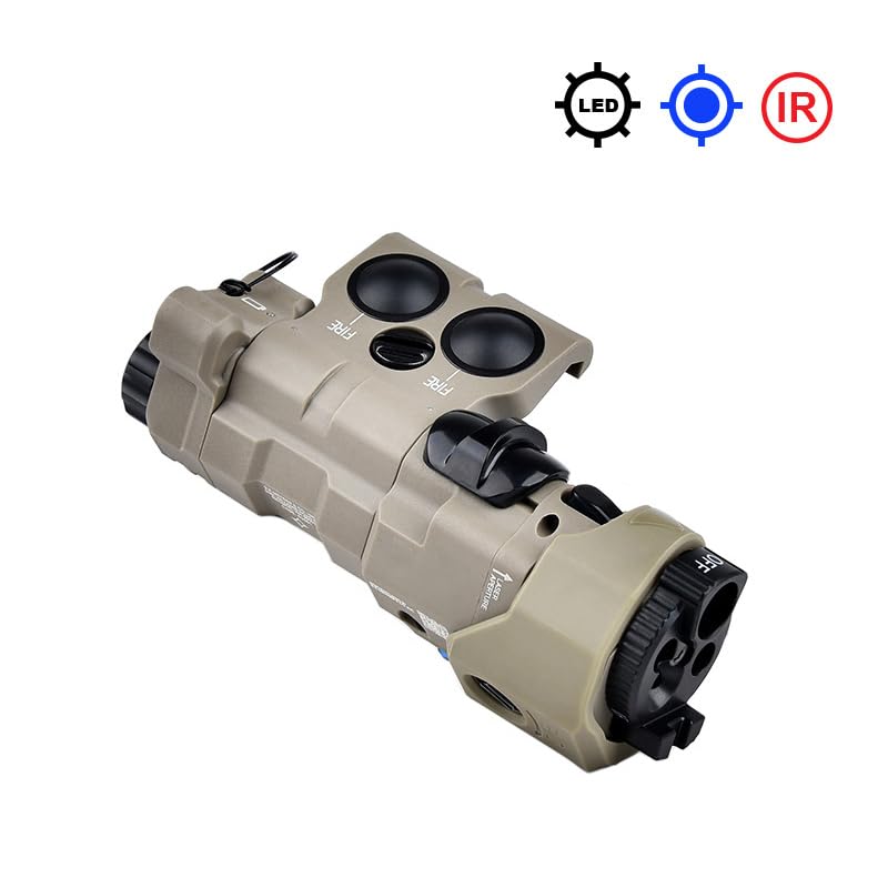 Nylon ML C1+ Box Laser Sight Indicator(with IR+Red/Green/Blue Laser+IR Fill Light+LED Light),& M300A Strong Flashlight & AX Modular Dual Remote Pressure Switch(SF+2.5 Plug) Combo,Tan