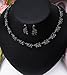 Wedding Jewelry Set Leaf Cluster CrystalBridal Costume Accesories (Black Crystal)