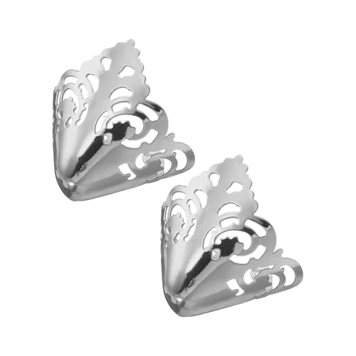 uxcell 2Pcs Metal Shoes Pointed Protector High Heel Toe Caps Cover Durable Shoe Tip Cover Hollow Pointed Shoe Head Tips Cap for Shoe Protection Repair, Shoe Protection (Silver, 37mm)