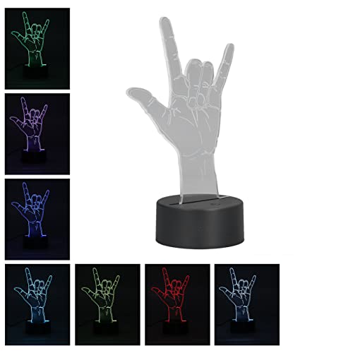 Lámpara de Mesa de Noche Acrílica 16cm 7 Colores USB miniatura 4