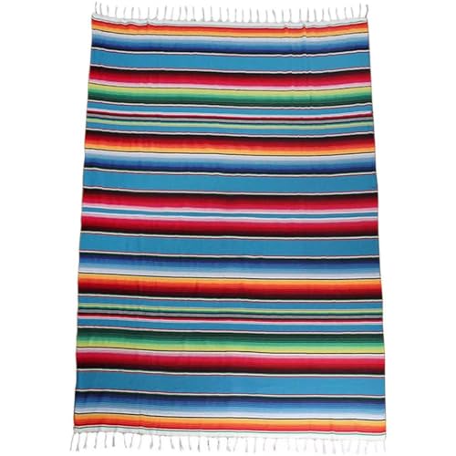 Nappe Mexicaine Rayée en coton tissé multicolore pour décoration de table - 2