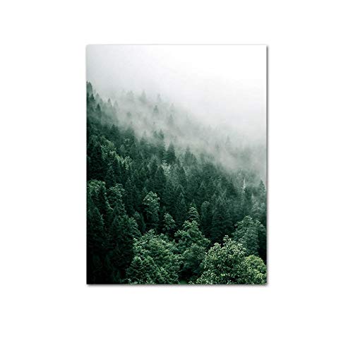 Toile Foggy Forest Wall Art 70x100cm affiche scandinave lot de 2 posters nature sans cadre