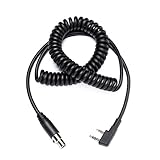 Mini XLR 5ピンからKプラグアダプター 1.8m 丈夫なコイルケーブル Kenwood Baofeng HYT 双方向ハンドヘルドラジオとヘッドセット用