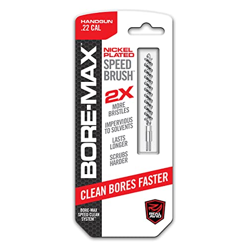 Real Avid Bore-Max Bore Brush, Bronze Gun Brush for Fast Gun Cleaning, Nickel Plated Barrel Brush (.22cal Handgun)