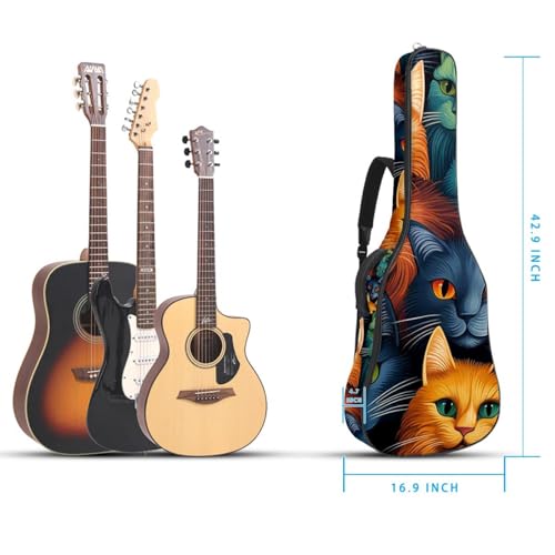 Sac pour guitare étanche Chat Coloré pour transporter vos accessoires sans rayure