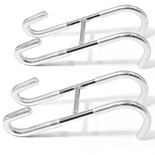 Hitefu 2PCS Shower Door Hooks, Silver Glass Door Hanger Hook, Bathroom Frameless Drilling-Free Towel Hanger Holder for Towel Robe Bathing Suits Shaver Squeegee Hanging