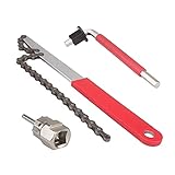 Antideslizante: esta llave y herramienta de látigo de cadena tiene un mango negro antideslizante para un agarre más firme. Nuestro kit de herramientas para bicicleta viene con pasadores endurecidos para ayudarte a mantener tu cadena en su lugar. Buen agarre y menos propenso a lesiones.