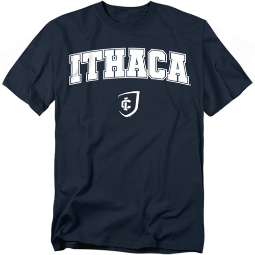 LOGOVISION Ithaca College Arch Logo Unisex Adult T Shirt, Navy, Large